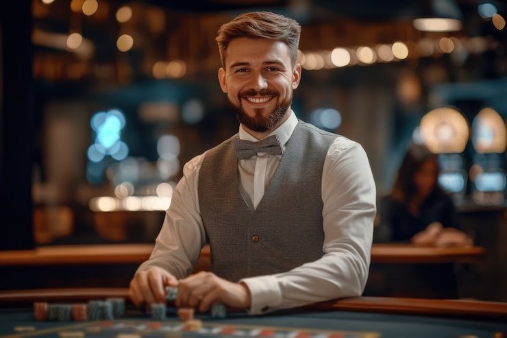 Layar dashboard aplikasi beta78 menampilkan dealer langsung blackjack dan roulette